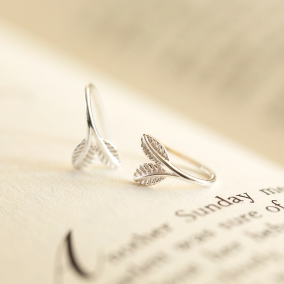 Frosted Leaf Earrings - Only 2 left! - Picture 5 of 10